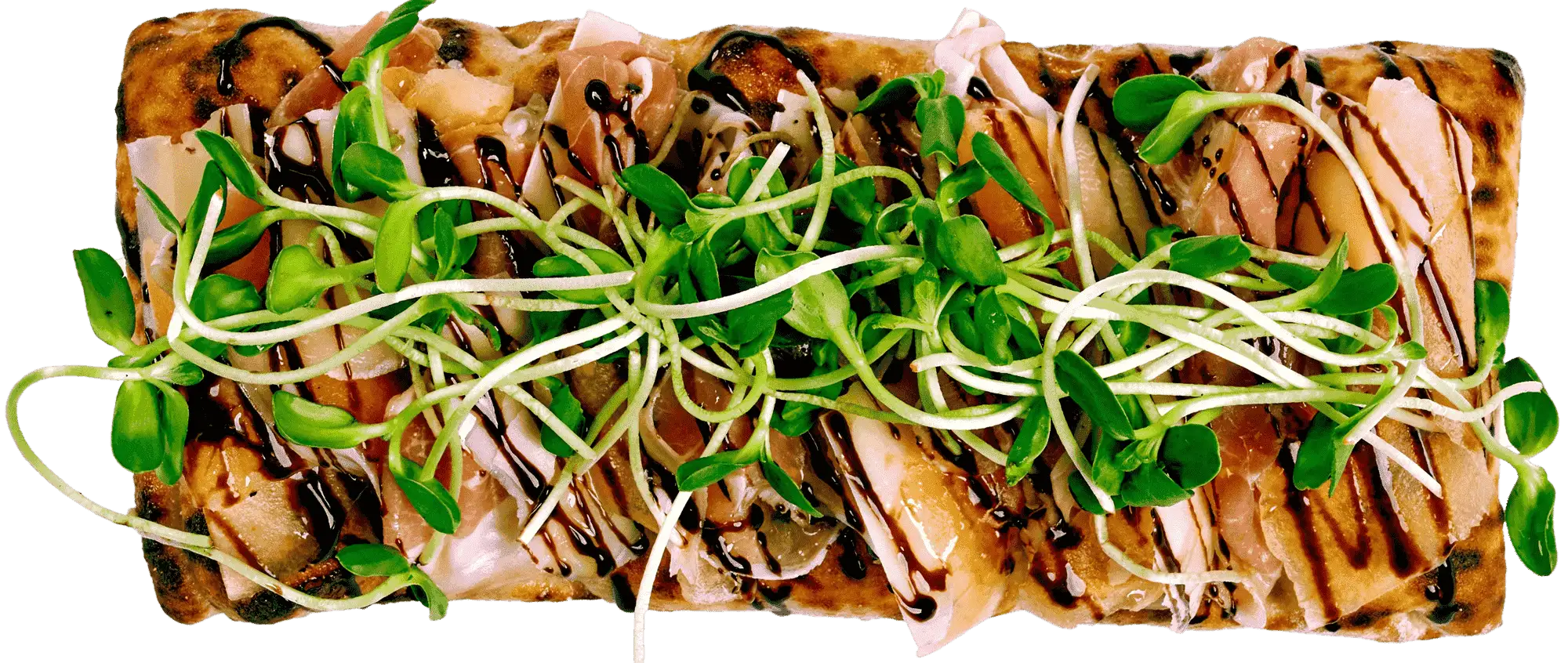 Prosciutto & Melon Flatbread top down shot