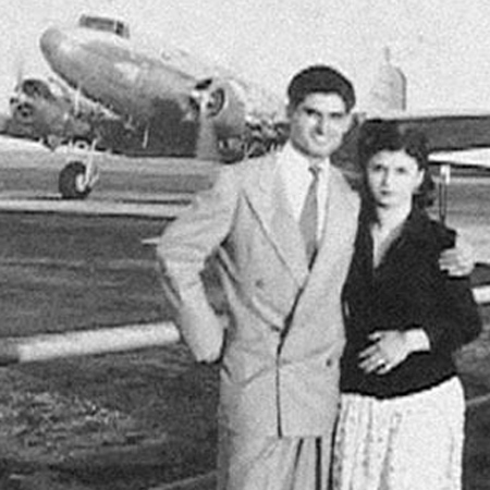 Gaspare (Jack) Fallucca and his wife, Zina by airplaine.