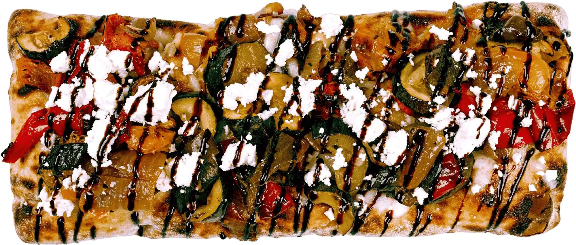 Mediterranean Roasted Vegetable Flatbread top down shot