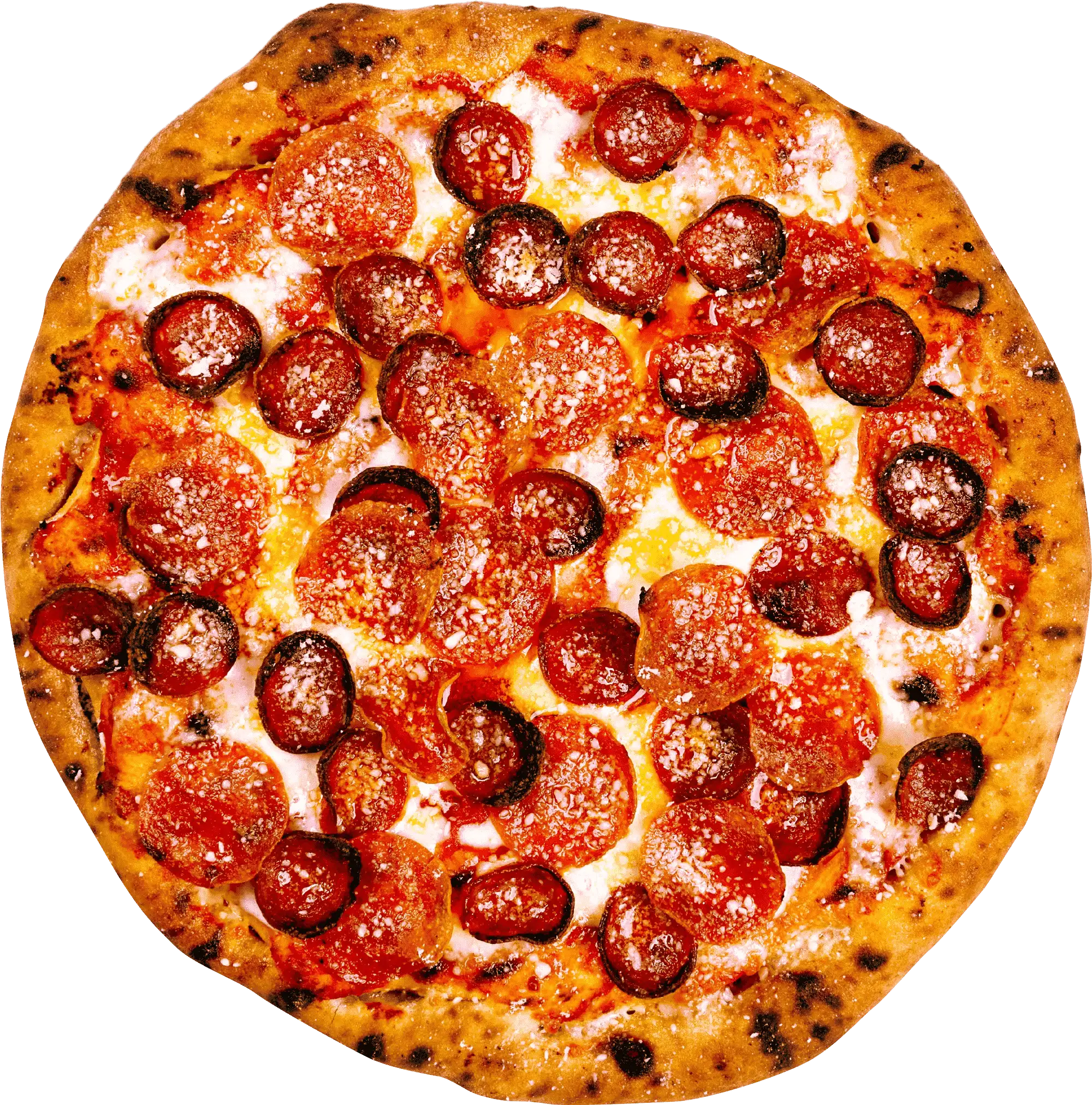 Double Pepperoni Pizza Top Down Shot